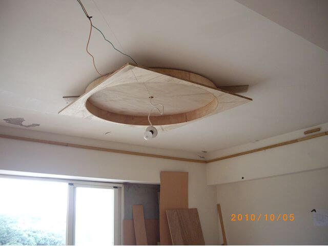 室內裝潢-圓形天花板先用木心板作出圓形