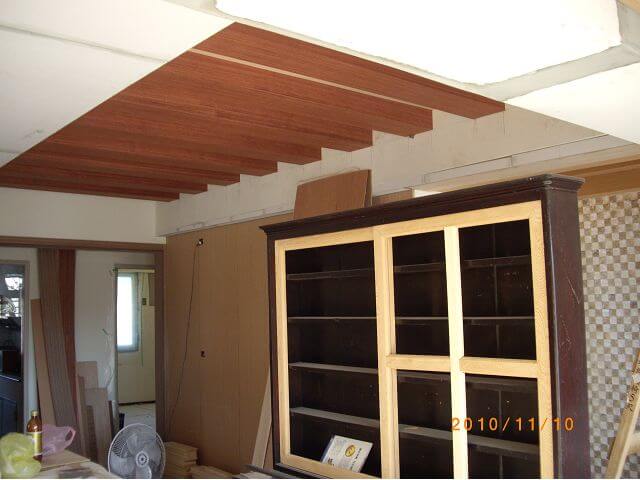木工裝潢-貼皮格柵天花板